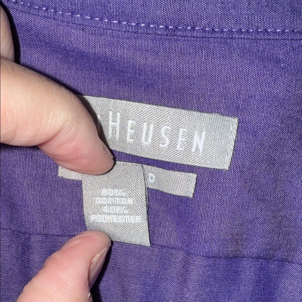 Van‎ Heusen Chambray Purple Shirt - Picture 5 of 7